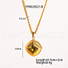Retro Rhombus Stainless Steel Cubic Zirconia Pendant Necklaces for Women CQ6357-1-1