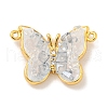 Natural Quartz Crystal Connector Charms KK-P275-23G-1