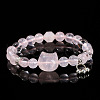 Natural Rose Quartz Round Beads Stretch Bracelets WG466DA-14-1
