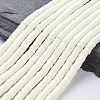 Flat Round Handmade Polymer Clay Beads CLAY-R067-8.0mm-21-1
