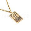 304 Stainless Steel Curb Chain Rectangle with Constellation Pendant Necklaces PW-WG0F5D0-05-1