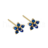 Elegant Sterling Silver Plum Cubic Zirconia Blossom Stud Earrings for Women VQ1749-11-1