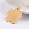 Flower with Word 304 Stainless Steel Pendants STAS-F016-01-3