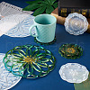 Boutigem 4Pcs 4 Style DIY Flower Pattern Cup Mat Silicone Molds DIY-BG0001-63-15