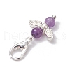 10Pcs 10 Styles Angel Natural & Synthetic Mixed Gemstone Pendant Decorations HJEW-JM03143-01-6
