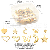 60Pcs 12 Style 304 & 201 Stainless Steel Charms STAS-FS0001-40-5