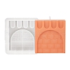 DIY Square with Rampart Pattern Candle Silicone Molds DIY-G113-09B-1
