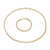 Ion Plating(IP) 304 Stainless Steel Wheat Chain Bracelets & Necklaces Jewelry Sets SJEW-B019-04B-G-2