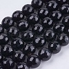 Natural Black Onyx Round Beads Strand X-G-L084-8mm-20-1