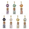 7Pcs 7 Styles Natural Mixed Stone Round Beaded Flower Pendants HJEW-JM03042-2