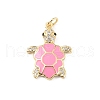 Rack Plating Brass Micro Pave Cubic Zirconia Pendants KK-C021-01G-05-1