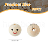 SUPERFINDINGS 50Pcs Printed Wood European Beads WOOD-FH0002-23-2