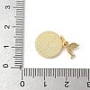 Brass Pave Natural White Shell Pendants KK-S522-12G-3