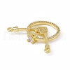 Brass Micro Pave Clear Cubic Zirconia 2-Loop Pendants KK-E068-VC023-3