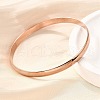 304 Stainless Steel Plain Bangles for Women BJEW-V004-02B-RG-1