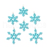 6Pcs 3 Styles Glass Snowflake Pendants PALLOY-JF03950-04-1