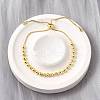 Brass Round Beads Slider Bracelets for Women BJEW-D317-13D-G-1