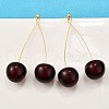 Brass Acrylic Stud Dangle Earrings for Women EJEW-G430-04G-2