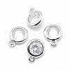 Brass Cubic Zirconia Pendants KK-P119-33-8x6mm-P-NR-1