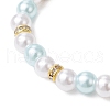 Alloy Pendants with ABS Plastic Imitation Pearl Beads and K9 Glass and Brass Grade A Rhinestone Spacer Beads and Flat Elastic Crystal String Bracelets BJEW-JB11778-02-4