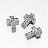 Alloy Cross Slide Charms with Grade A Rhinestones ALRI-R034-02-1