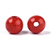 Spray Painted Round Natural Schima Wood Beads WOOD-A018-12mm-07-2