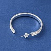 Rack Plating Iron Stud Half Hoop Earrings EJEW-M254-02S-2