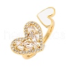 Brass Micro Pave Clear Cubic Zirconia Open Cuff Rings RJEW-U009-04F-G-1