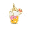 Brass Enamel Charms KK-G522-03G-1