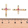 Brass Micro Pave Clear Cubic Zirconia Pendants KK-T073-26G-3