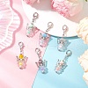 6Pcs Flower Angel Glass & Acrylic Pendant Decorations HJEW-MZ00235-2