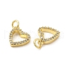 Brass Micro Pave Clear Cubic Zirconia Charms X-KK-E068-VB174-2