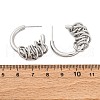 C-Shaped with knot Brass Stud Earrings EJEW-R025-28P-5
