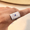 304 Stainless Steel Rhinestone Cuff Rings RJEW-S626-09P-1