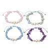4Pcs Natural Gemstone Chip Braided Bead Bracelets BJEW-JB11540-02-2