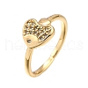 Brass Micro Pave Clear Cubic Zirconia Cuff Rings for Women RJEW-H247-33G-4