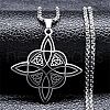 304 Stainless Steel Viking Knot Pendant Necklaces for Women NJEW-M105-10A-P-1