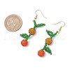 Fruit Pave Disco Ball Beads Dangle Earrings EJEW-TA00632-3