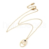 304 Stainless Steel Cubic Zirconia Twelve Constellations Runes Pendant Cable Chain Necklaces for Women NJEW-B121-02G-07-4