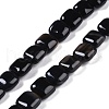 Dyed & Heated Natural Black Agate Beads Strands G-M435-A08-01-2