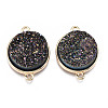 Natural Druzy Agate Links Connectors G-T131-86B-2