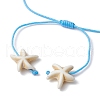 Starfish & Turtle Synthetic Turquoise(Dyed & Heated)  and Magnesite Braided Bead Bracelets BJEW-JB09818-02-3