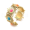 Sun 304 Stainless Stee Enamel Open Cuff Rings RJEW-Q006-02C-G-2