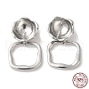 Rhodium Plated 925 Sterling Silver Stud Earring Findings STER-M114-18P-1