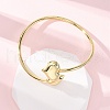 Heart Brass Bangles for Women BJEW-Q060-04G-2