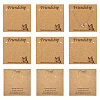 100Pcs 2 Styles Friendship Theme Kraft Paper Jewelry Display Cards CDIS-TA0001-24-2