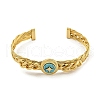 Synthetic Turquoise Open Cuff Bangles BJEW-E100-06G-2
