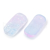 Spray Painted Transparent Glass Connector Charms X1-GLAA-H035-06G-2