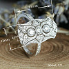 Retro Brass & Cubic Zirconia Finger Rings FS-WGF6FC6-01-5