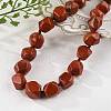 Natural Red Jasper Nuggets Beaded Necklaces for Women Men NJEW-K388-01L-1
